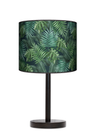 Lampa stołowa - nocna drewniana duża - Palma &  Aloha (zielono-czarna)