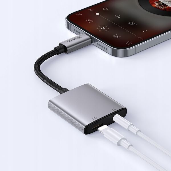 mcdodo przejściówka adapter lightning mini jack 3,5mm kabel do iphone zdjęcie 2