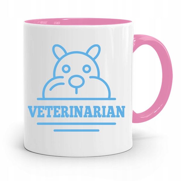 Kubek Różowy Weterynarza Veterinarian Prezent Z Nadrukiem Ze Zdjęciem zdjęcie 1
