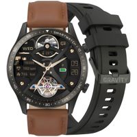 smartwatch gravity czarny 2 paski gt10-4