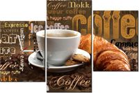 60CM 90 ZEGAR 3 ELEM APETYCZNA KAWA ŚCIENNY