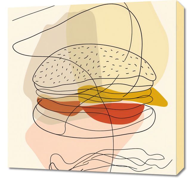 Obraz 60x60cm Cieniutki Burger zdjęcie 1