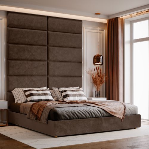 Panel Tapicerowany Ścienny Brązowy 50cm x 15cm na Arena.pl