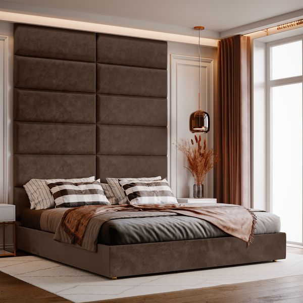 Panel Tapicerowany Ścienny Brązowy 50cm x 15cm zdjęcie 5