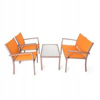 Zestaw mebli ogrodowych stolik+sofa+2 krzesła kolor czarny/brązowy/biały