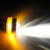 Halogen motocyklowy U3 z pomarańczowym ringiem LED