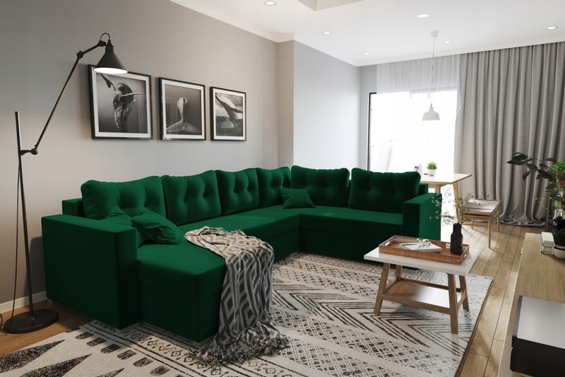 Duży narożnik rozkładany do salonu SOFT pojemnik zdjęcie 1