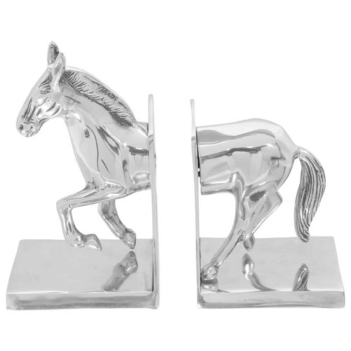 Podpórki do książek 2 pcs Srebrny 11 x 14 x 25 cm Aluminium na Arena.pl