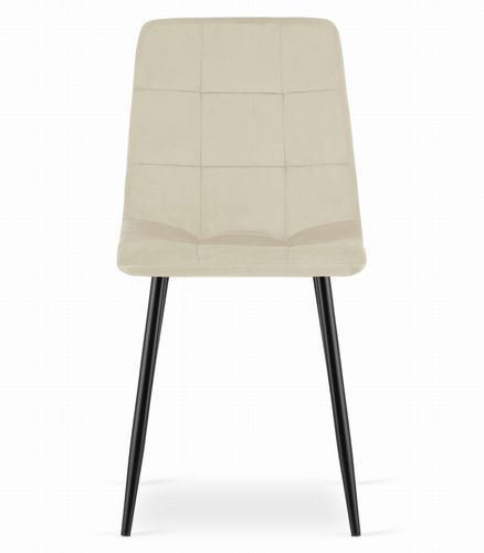 Krzesło KARA - jasny beż aksamit / nogi czarne x 3 na Arena.pl