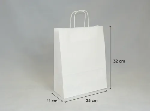Torba papierowa biała A424/25 x 11 x 32 cm na Arena.pl