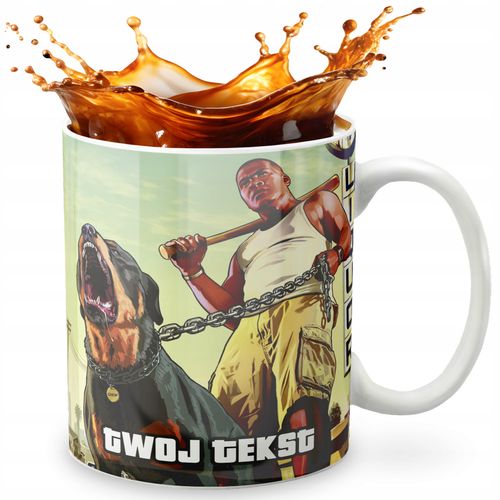 KUBEK 330ml GRAFIKA PREZENT ŚWIĘTA WZÓR - GRA GRAND THEFT + IMIĘ na Arena.pl