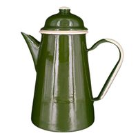 Dzbanek Emaliowany Do Kawy 1,3L Zielony Imbryk do Każdej Kuchenki Handmade