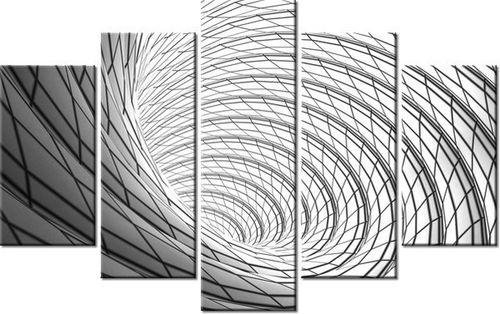 70 100CM OBRAZ 5 ELEM SZARY WIR DRUK PŁÓTNO na Arena.pl