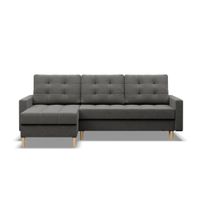 Narożnik skandynawski, pikowany, NUBO, 223x140x92 cm, szary | TYLETEGOTU