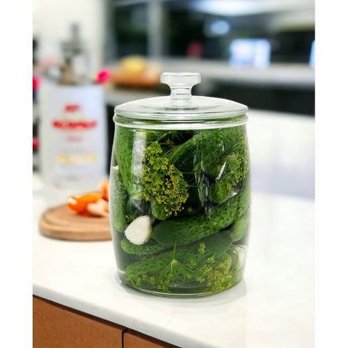 SŁÓJ SZKLANY POJEMNIK 4L SŁOIK NA OGÓRKI KUCHENNY OZDOBNY Z POKRYWĄ CANDY na Arena.pl