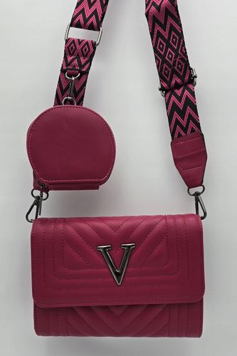 Victoria J. - torebka listonoszka przeszycia pasek BOHO roż amarant VJ-944 na Arena.pl