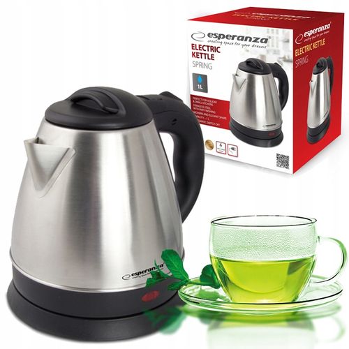 CZAJNIK ELEKTRYCZNY BEZPRZEWODOWY STALOWY 1L 1350W INOX MAŁY na Arena.pl