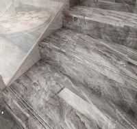 Twarde szaro grafitowe płytki na schody 120x30 MARMUROPODOBNE wysoki połysk