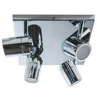 Sufitowa lampa kwadratowa Noemie do przedpokoju chrom