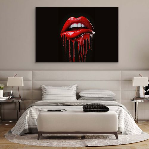 Obraz Canvas Do Salonu Czerwone USTA Abstrakcyjny Wzór Efekt 3D 40cm x 30cm na Arena.pl