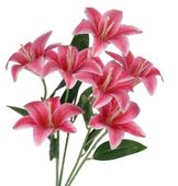 LILIA LILIE W BUKIECIE SZTUCZNE KWIATY JAK ŻYWE 58 CM DUŻY BUKIET