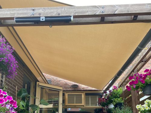 ŻAGIEL PRZECIWSŁONECZNY WODOSZCZELNY PREMIUM DO OGRODU NA TARAS BEŻOWY 2X2 na Arena.pl