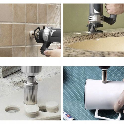 Otwornice Diamentowe do Gresu Płytek Szkła Koronki Zestaw 10 szt na Arena.pl