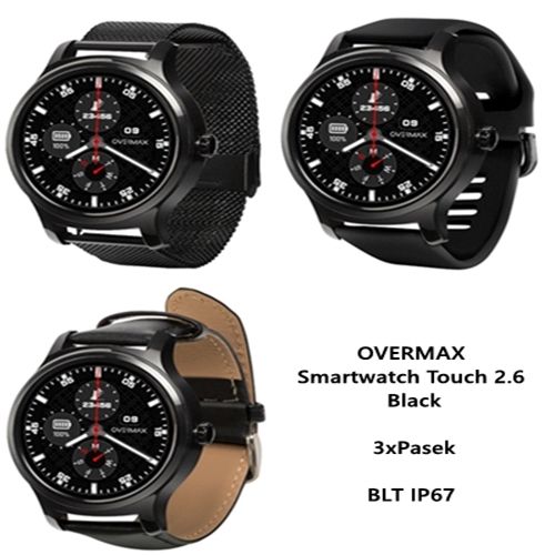 OVERMAX Smartwatch Touch 2.6 Black 3xPasek BLT IP67 na Arena.pl