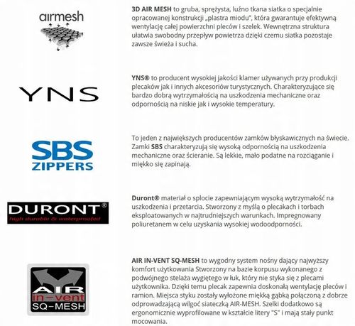 MARKOWY PLECAK BERGSON LOTE 20L ODDYCHAJĄCY na Arena.pl