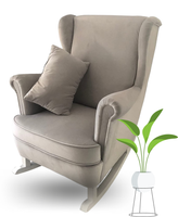 FOTEL USZAK BUJANY NA DREWNIANYCH PŁOZACH JAKOŚĆ