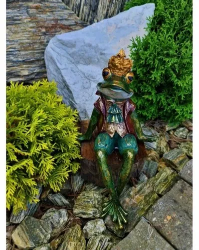 FIGURKA FIGURA ŻABA ŻABKA SIEDZĄCA W KORONIE na Arena.pl