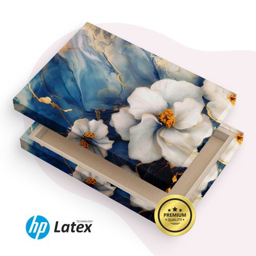 Obraz Do Salonu Kwiaty Niebieski Marmur Glamour Abstrakcja 30cm x 20cm na Arena.pl