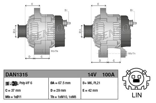 Alternator DENSO DAN1315 na Arena.pl