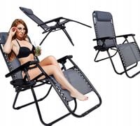 KRZESLO SKLADANE OGRODOWE LEZAK BASENOWY PLAZOWY LEZANKA FOTEL METALOWY