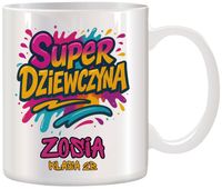 Kubek z nadrukiem prezent Dzień DZIEWCZYNY dla koleżanki z klasy z IMIENIEM