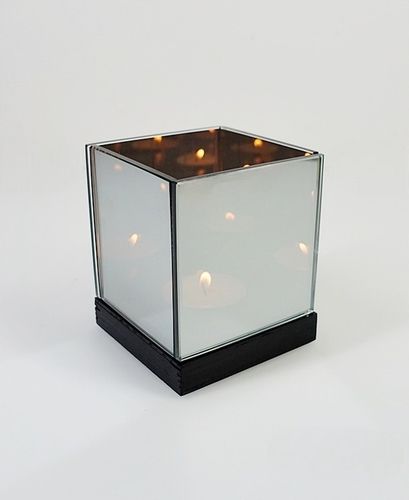 Świecznik magiczny z lustra 3D iluzja nieskończoność pojedynczy czarny na Arena.pl