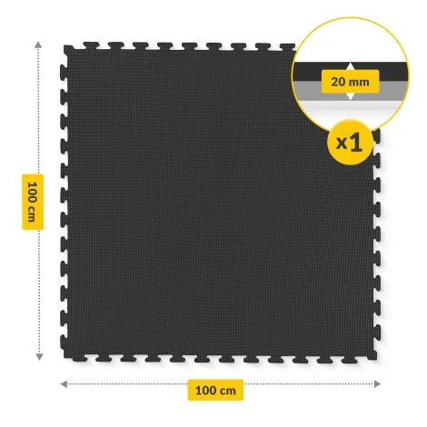 mata do ćwiczeń 100x100x2 cm czarno-szary na Arena.pl