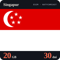 Karta eSIM Internet Singapur 20 GB na 30 dni - bez rejestracji