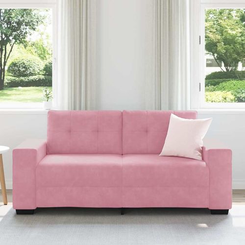 Sofa dwuosobowa, różowa, 140 cm, aksamit na Arena.pl