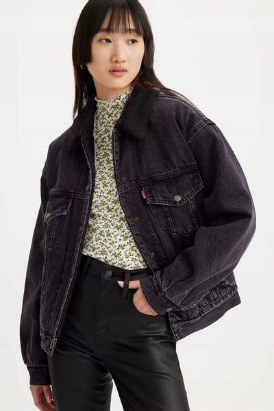 Damska kurtka Levi's dżinsowa z podszewką ze sztucznego futra | R. XS zdjęcie 1