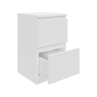 STOLIK NOCNY 30 cm z 2 szufladami do sypialni SZAFKA NOCNA biała