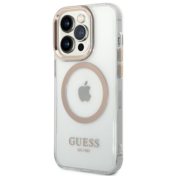 Etui Guess do iPhone 14 Pro, Złoty, MagSafe zdjęcie 2