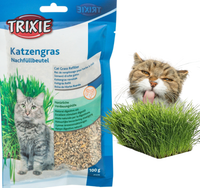 TRIXIE Trawa dla kota soczysta trawka odkłaczająca na kule włosowe 100g