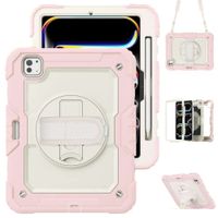 Etui do iPad Pro 11" z Obrotowym Uchwytem i Paskiem na Ramię i Różowe