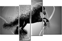 130CM 85 OBRAZ 4 ELEM CZARNO BIAŁY KOŃ GMENTARYZACJA JAKUB BANAŚ ŚCIENNY