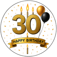 Opłatek na tort Urodziny 18 30 40 50 60 Happy Birthday Okazjonalny