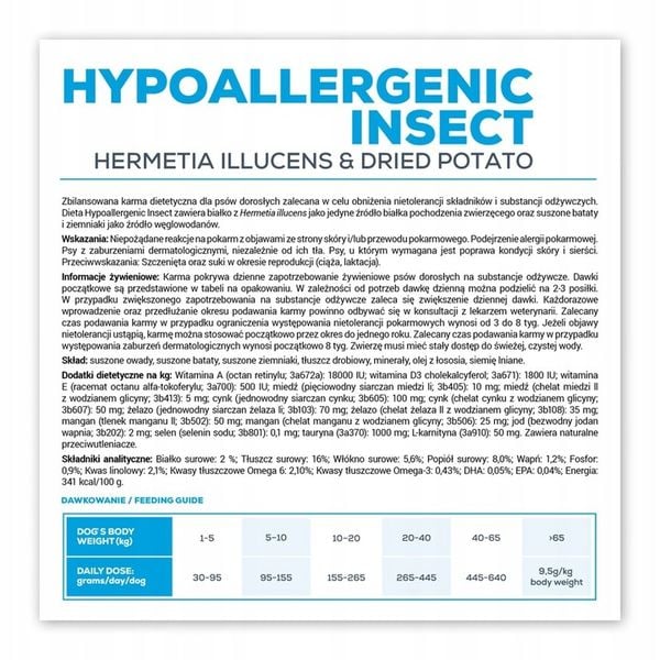 Sucha karma dla psa VetExpert Veterinary Diet Hypo Insect 12kg zdjęcie 3