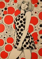 Plakat 20,5x28,4cm Czerwone Kropki