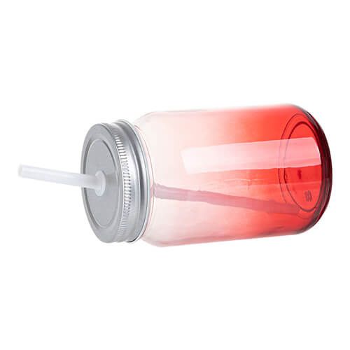 Kubek szklany Mason Jar 450 ml bez uszka do sublimacji - czerwony gradient na Arena.pl