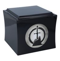 Urna z motywen miecza wbitego w skałę Czarny / Design1